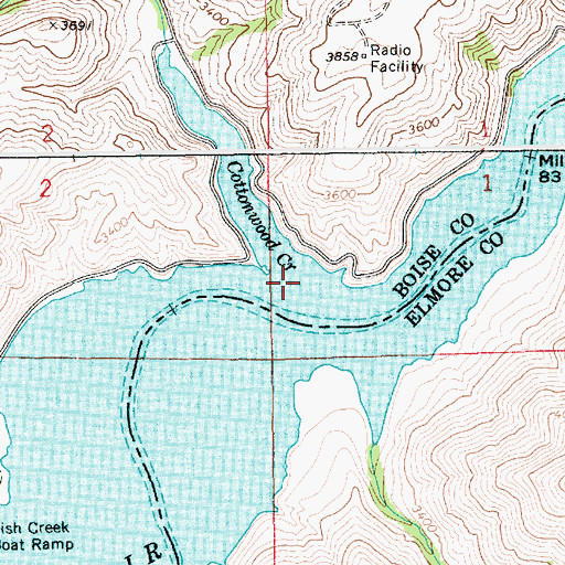 Topographic Map of Cottonwood Creek, ID