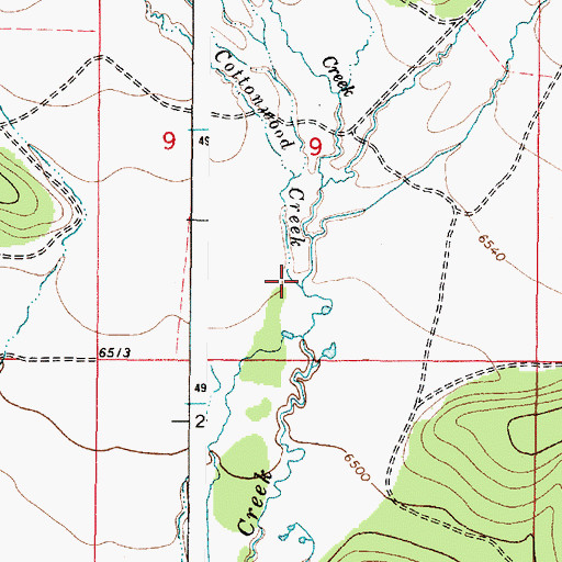 Topographic Map of Cottonwood Creek, ID