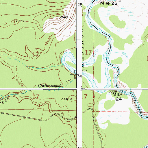 Topographic Map of Cottonwood Creek, ID