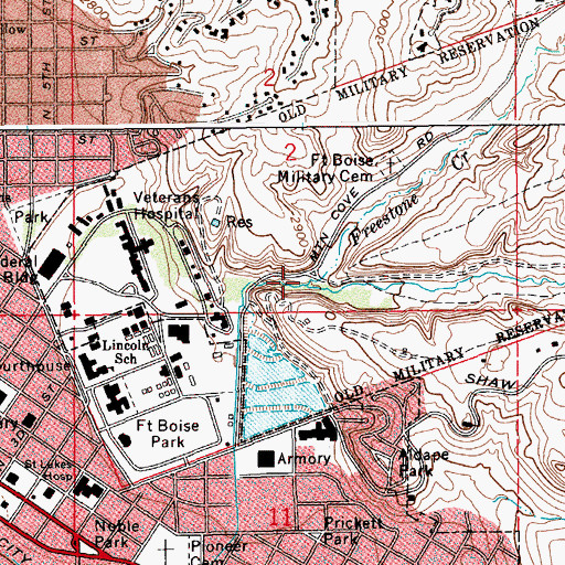 Topographic Map of Cottonwood Creek, ID