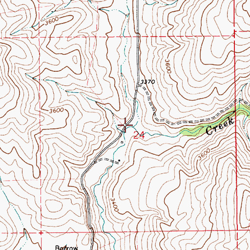 Topographic Map of Cottonwood Creek, ID