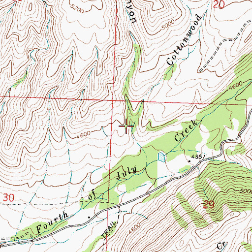 Topographic Map of Cottonwood Creek, ID
