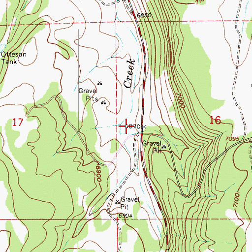 Topographic Map of Pine Grove Campground, AZ