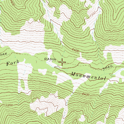 Topographic Map of Cougar Basin Trail, ID