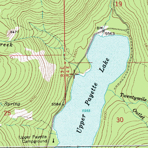 Topographic Map of Cougar Creek, ID