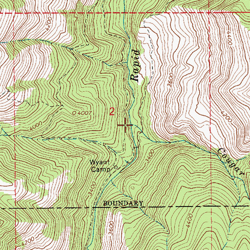 Topographic Map of Cougar Creek, ID