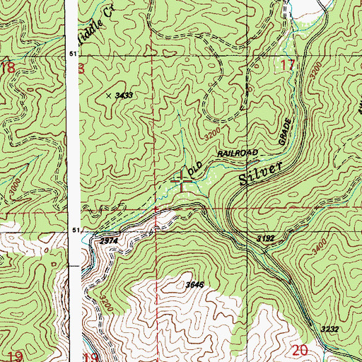 Topographic Map of Cougar Creek, ID