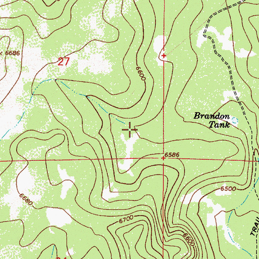 Topographic Map of Pine Ridge Two Tank, AZ