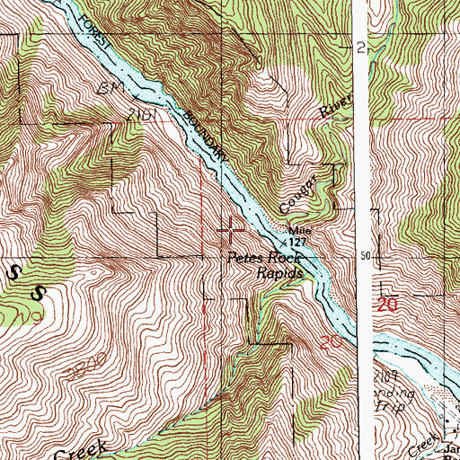 Topographic Map of Cougar Creek, ID