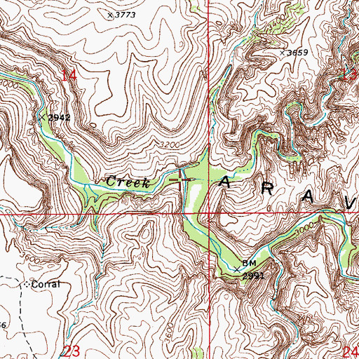 Topographic Map of Deer Creek, AZ