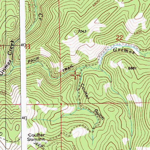 Topographic Map of Coulter Gulch, ID