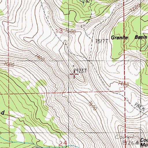 Topographic Map of Council Lookout, ID