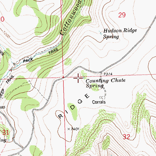Topographic Map of Counting Chute Spring, ID