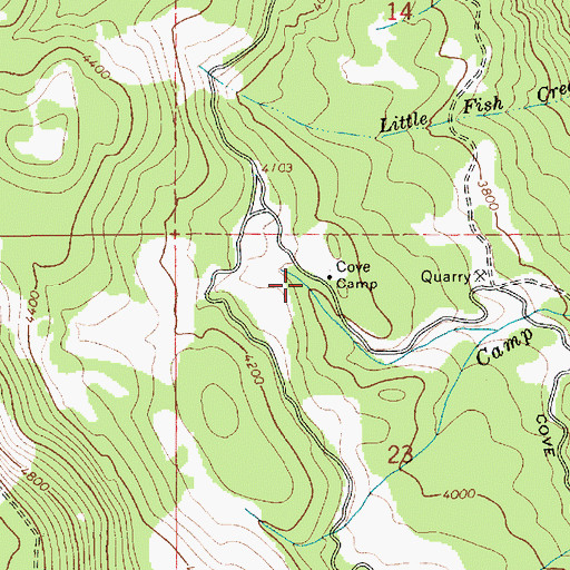 Topographic Map of Cove Camp, ID