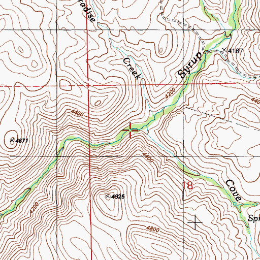 Topographic Map of Cove Creek, ID