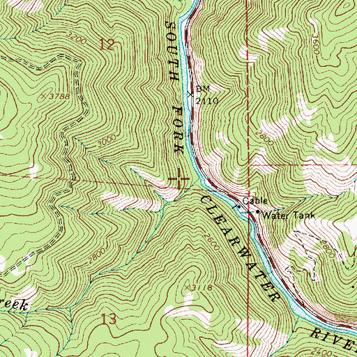 Topographic Map of Cove Creek, ID