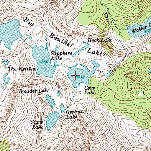 Topographic Map of Cove Lake, ID