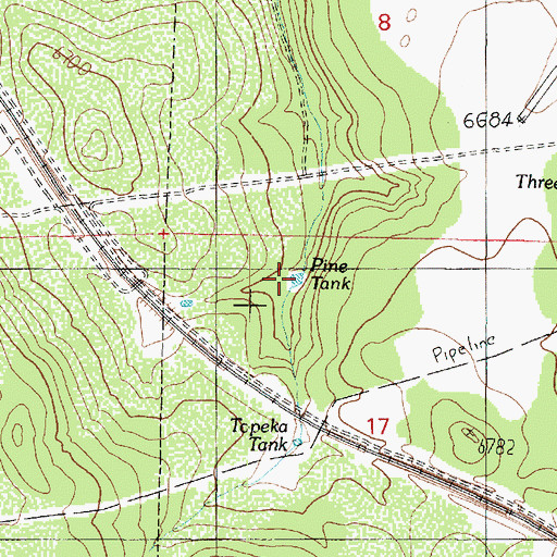 Topographic Map of Pine Tank, AZ