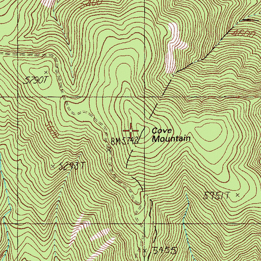 Topographic Map of Cove Mountain, ID