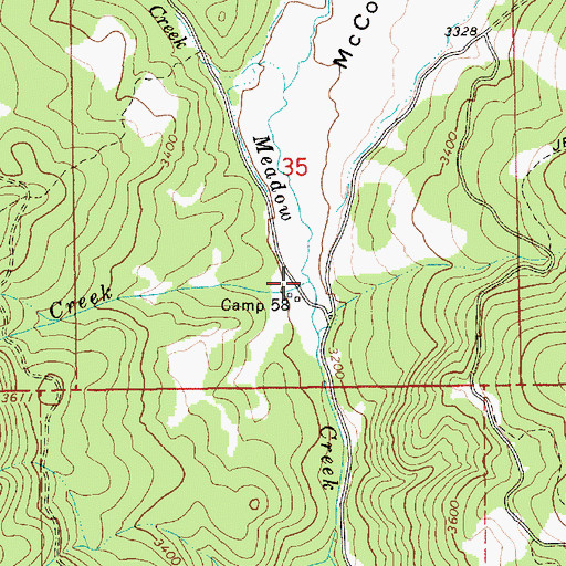 Topographic Map of Covert Creek, ID