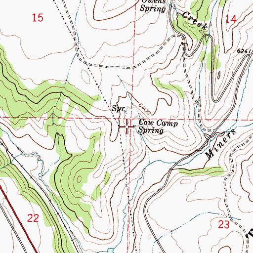 Topographic Map of Cow Camp Spring, ID