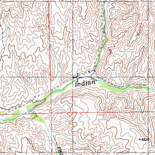 Topographic Map of Cow Creek, ID