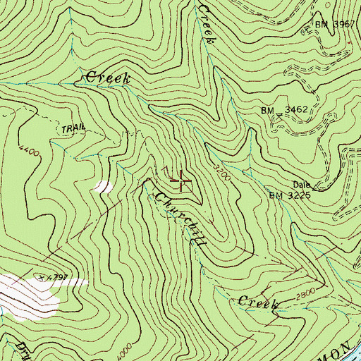 Topographic Map of Cow Creek, ID