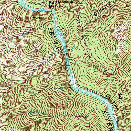 Topographic Map of Cow Creek, ID