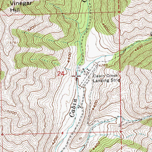 Topographic Map of Cow Creek, ID