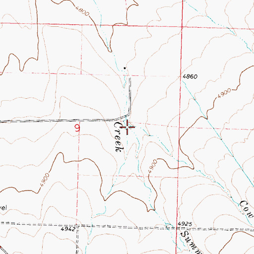 Topographic Map of Cow Creek, ID