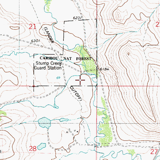 Topographic Map of Cow Creek, ID