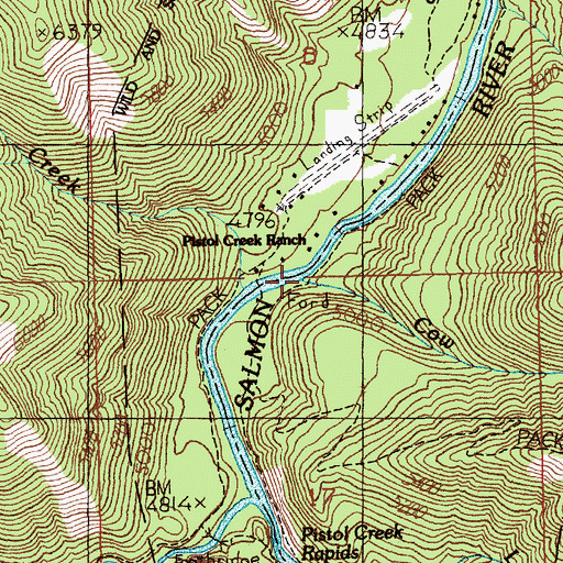 Topographic Map of Cow Creek, ID