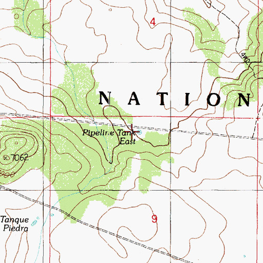 Topographic Map of Pipeline Tank East, AZ