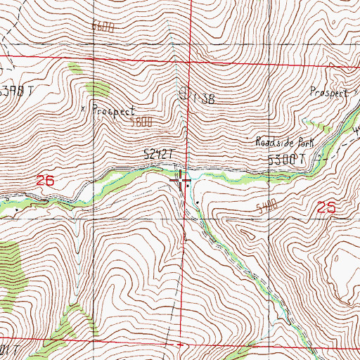 Topographic Map of Cow Creek, ID