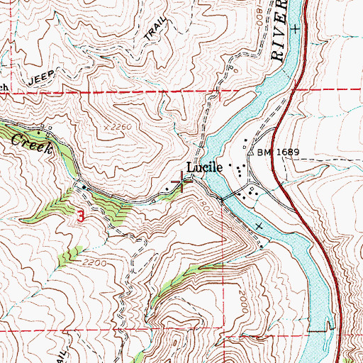 Topographic Map of Cow Creek, ID