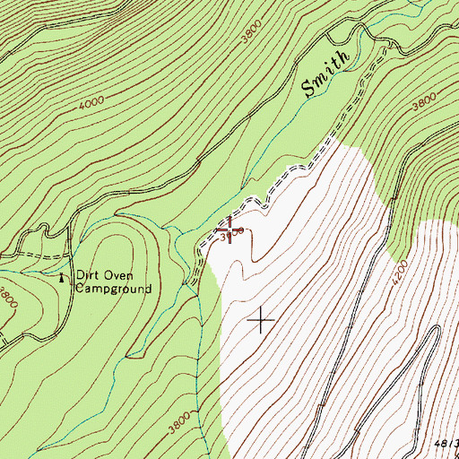 Topographic Map of Cow Creek, ID