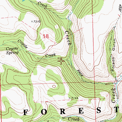 Topographic Map of Coyote Creek, ID