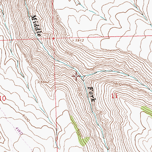 Topographic Map of Coyote Creek, ID