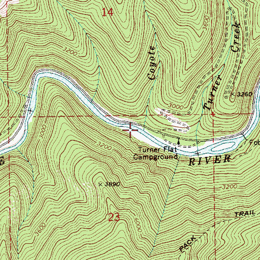 Topographic Map of Coyote Creek, ID