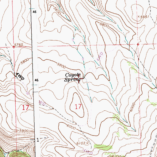 Topographic Map of Coyote Spring, ID