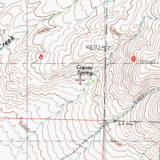 Topographic Map of Coyote Spring, ID