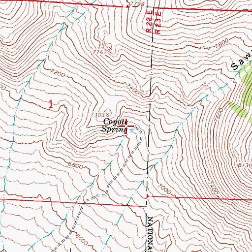 Topographic Map of Coyote Spring, ID