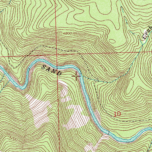 Topographic Map of Crab Creek, ID