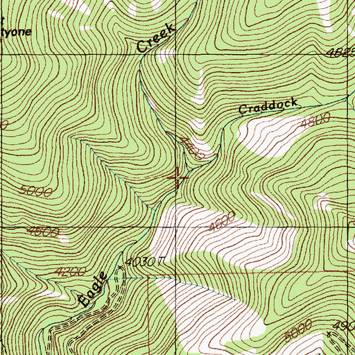 Topographic Map of Craddock Creek, ID