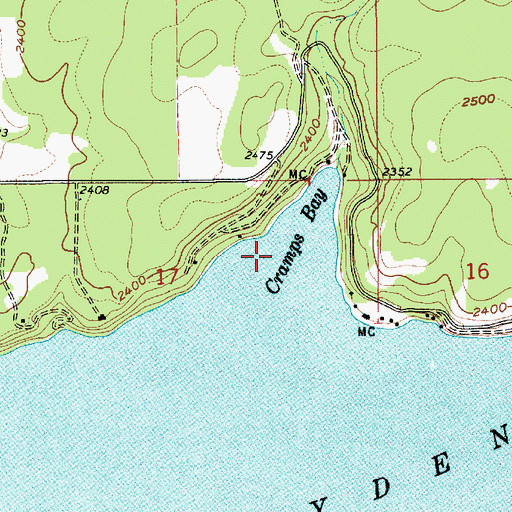 Topographic Map of Cramps Bay, ID
