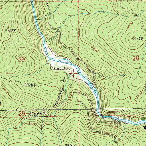 Topographic Map of Cranberry Creek, ID