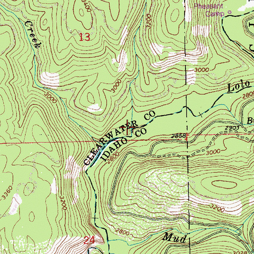 Topographic Map of Crane Creek, ID