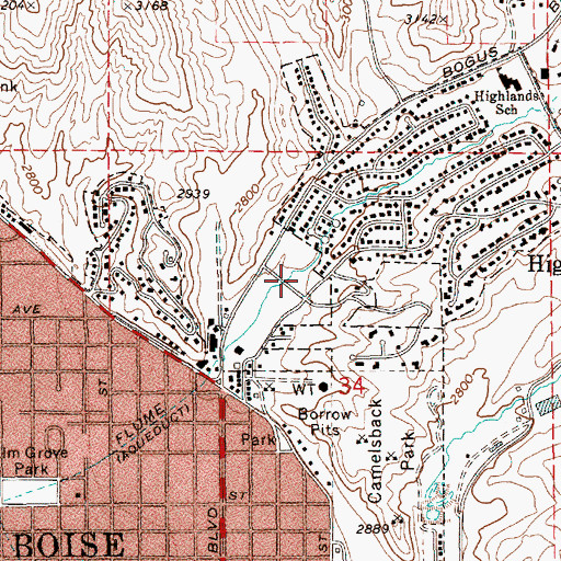 Topographic Map of Crane Gulch, ID