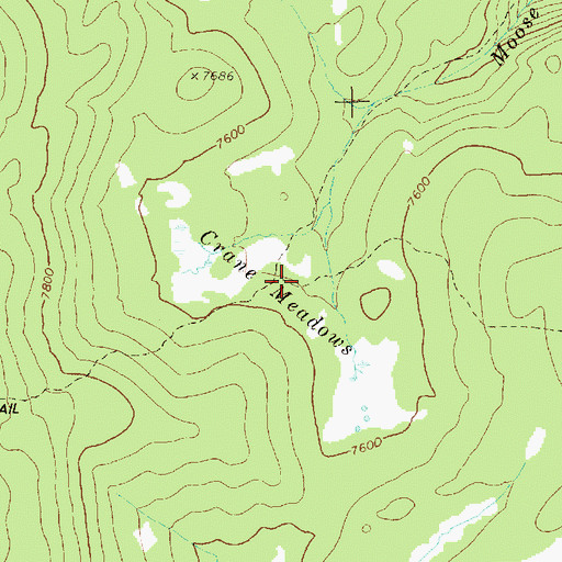 Topographic Map of Crane Meadows, ID