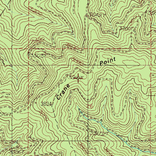 Topographic Map of Crane Point, ID
